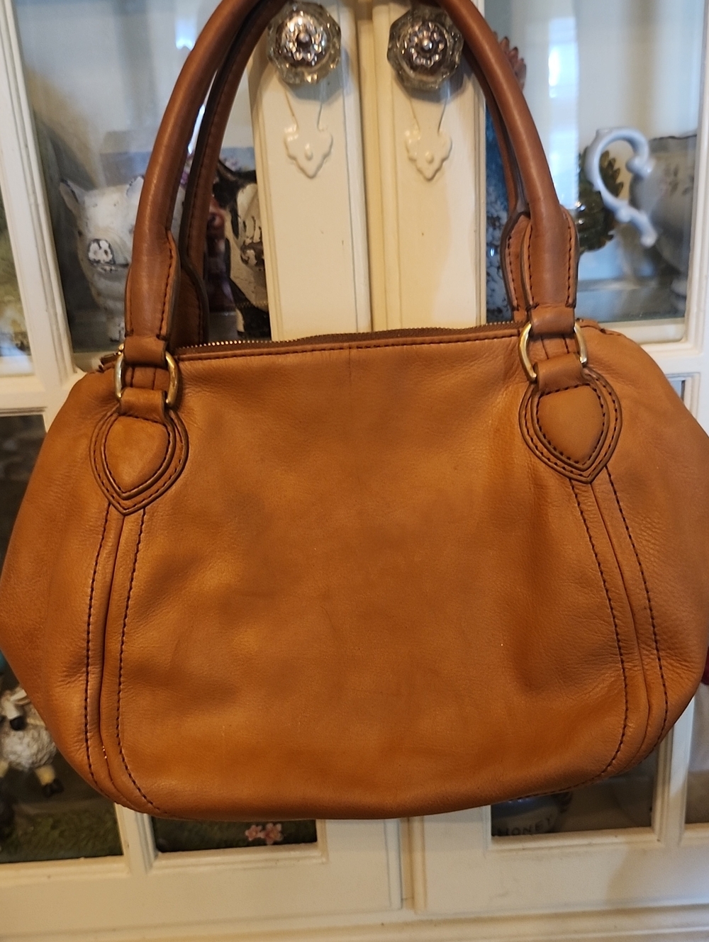 J. Crew Cognac Leather Satchel